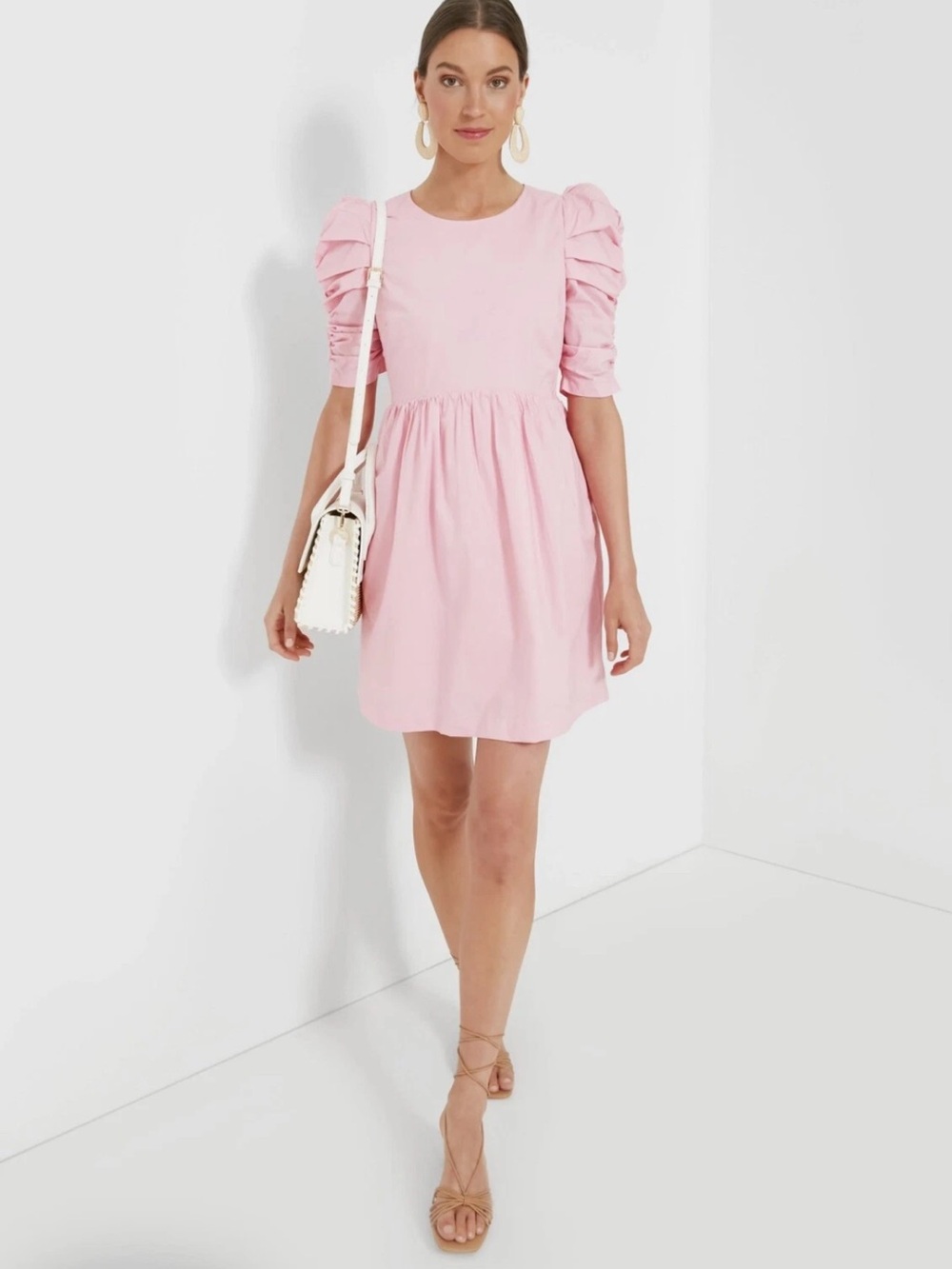 Tuckernuck Hyacinth House Pink Ruched Puff Sleeve‎ Dress